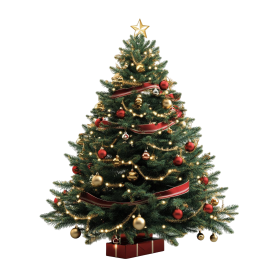 Brad de crăciun impodobit